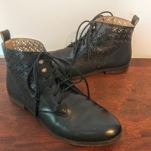 Lucky Brand Laser Cut Leather Booties